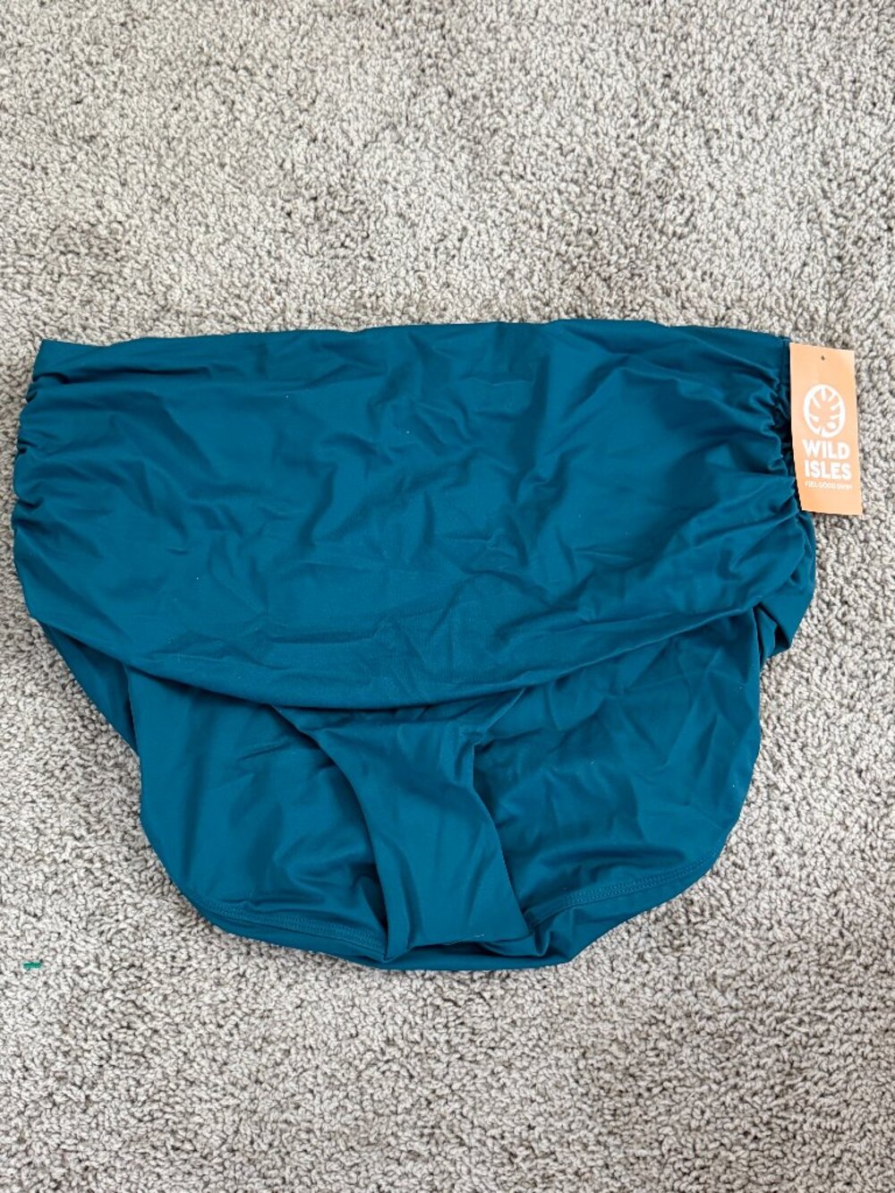 Wild Isles Swim Stella Ruched Side High Waisted Bottom - Amalfi Blue